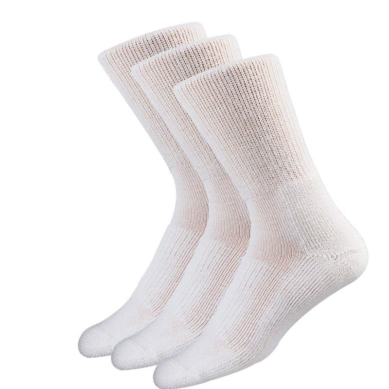Thorlos Womens Xt Max Cushion Fitness Crew Socks, White (3 Pair Pack), Large US